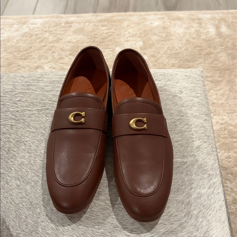 Coach Brown Leather Loafers - Picture 2 of 10